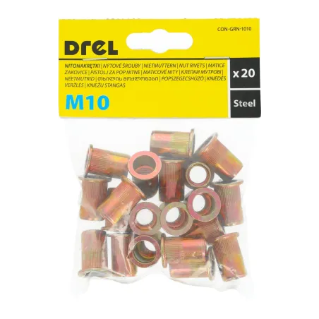 Nitonakrętki z kołnierzem M10, stalowe, 20 szt.