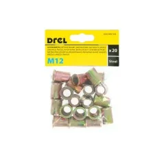 Nitonakrętki z kołnierzem M12, stalowe, 20 szt.