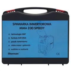 Spawarka Sherman MMA 200 Speedy (230V, 200A/60% IGBT, wyświetlacz, walizka)
