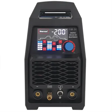 Spawarka Sherman DIGITIG 218 ACDC MULTIWAVE (230V 200A/60% IGBT, puls, kształt fali, 2T/4T, wyśw. LCD, ster.cyfr, pamięć)
