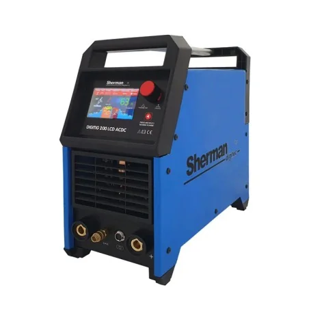 Spawarka Sherman DIGITIG 200 LCD AC/DC (230V 200A/40%, IGBT, puls 2T/4T, kolor. wyśw. LCD,. Pamięć) *wózek MIG gratis*