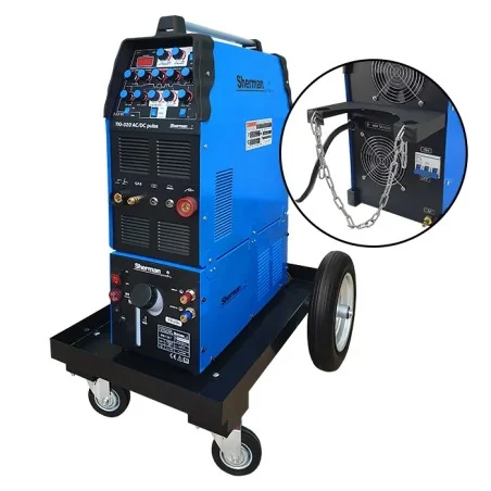 Spawarka Sherman zestaw: TIG 320 AC/DC pulse, chłodnica WS-7,5LT, wózek platformowy TIG