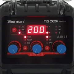 Spawarka Sherman TIG 202P (230V, 200A/60%, IGBT, puls, 2T/4T, wyświetlacz)