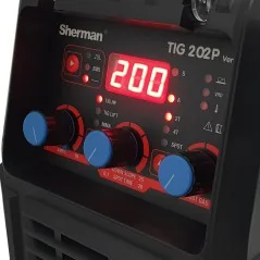 Spawarka Sherman TIG 202P (230V, 200A/60%, IGBT, puls, 2T/4T, wyświetlacz)