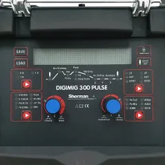 Spawarka Sherman DIGIMIG 300 Pulse (3x400V, 300A/45%, IGBT, 4R, puls, podwójny puls, 2T/4T, ster.cyfr, synergia, uchwyt MIG 4m)