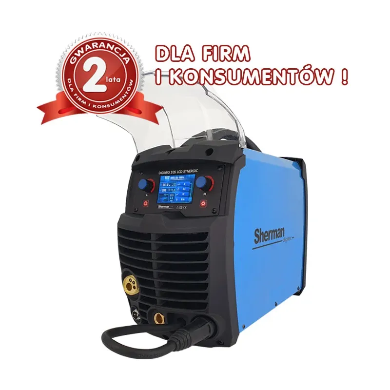 Spawarka Sherman DIGIMIG 205 LCD SYNERGIC (230V, 200A/30% IGBT , ster.cyfr., synergia , wyśw.LCD)