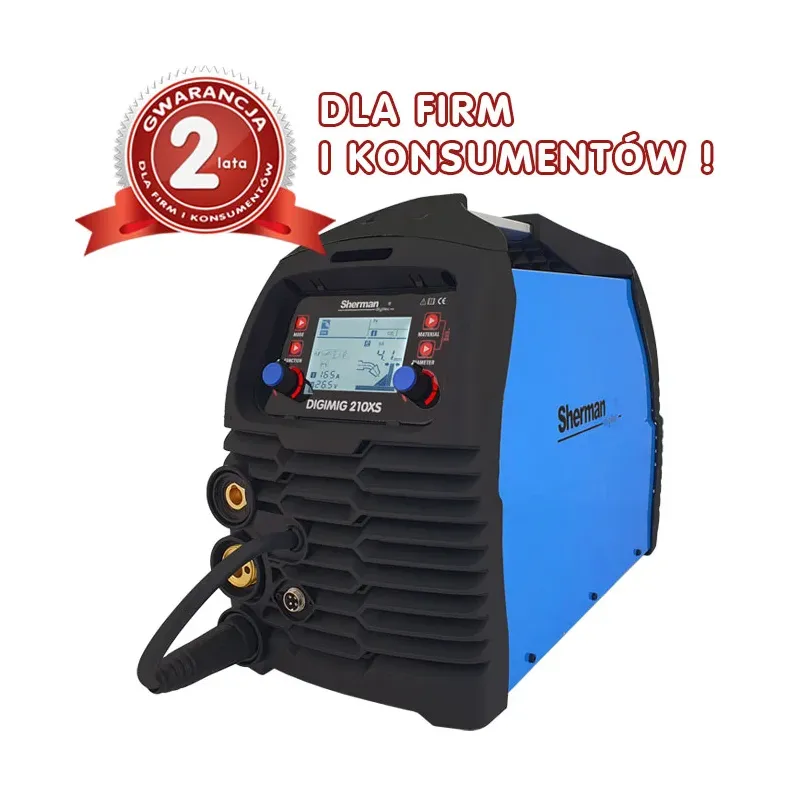 Spawarka Sherman DIGIMIG 210XS (230V 200A/35% IGBT, 2R, 2T/4T, ster cyfr., synergia)