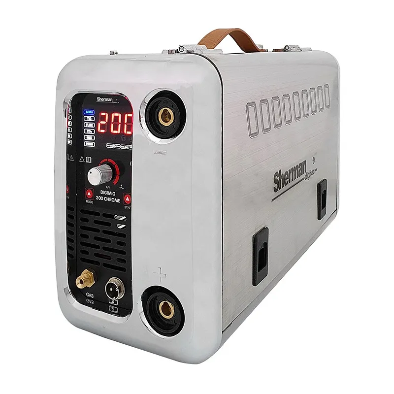 Spawarka Sherman DIGIMIG 200 CHROME (230V 200A/60% IGBT, 2R, puls, 2T/4T, ster cyfr., synergia)
