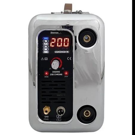Spawarka Sherman DIGIMIG 200 CHROME (230V 200A/60% IGBT, 2R, puls, 2T/4T, ster cyfr., synergia)