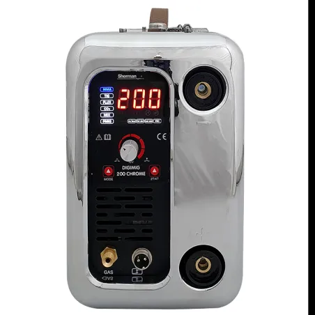 Spawarka Sherman DIGIMIG 200 CHROME (230V 200A/60% IGBT, 2R, puls, 2T/4T, ster cyfr., synergia)