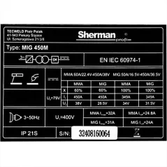Spawarka Sherman MIG 450M/4R 3x400V 450A/60% chłodnica, IGBT