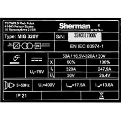 Spawarka Sherman MIG 320Y/4R (3x400V 320A/60% IGBT)