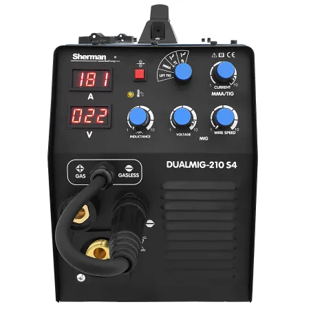 Spawarka Sherman DUALMIG 210 S4 (230V, 200A/60%, 2R, spaw. bez gazu,wyświetlacz)