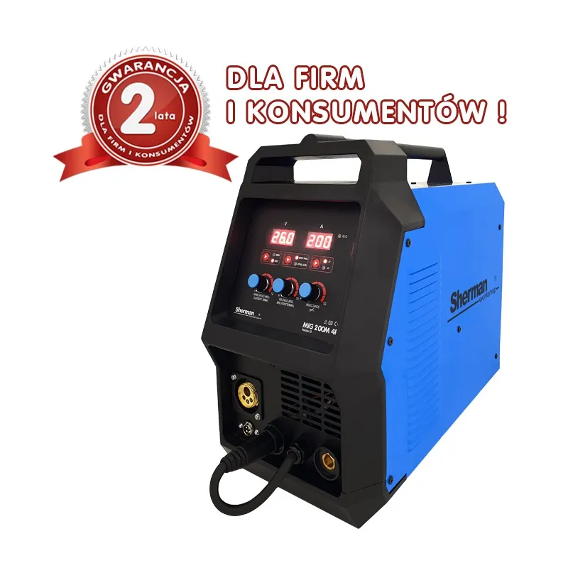 Spawarka Sherman MIG 200M (230V, 200A/60%, 4R, wyświetlacz) * 2 lata gwarancji dla firm i konsumentów *
