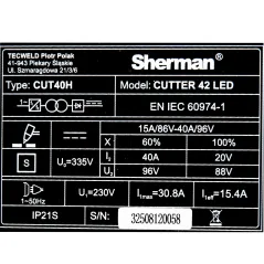 Przecinarka plazmowa Sherman CUTTER 42 LED (230V, 40A/60%)