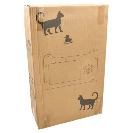 Średniej wielkości domek dla kota z drapakiem