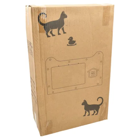 Średniej wielkości domek dla kota z drapakiem