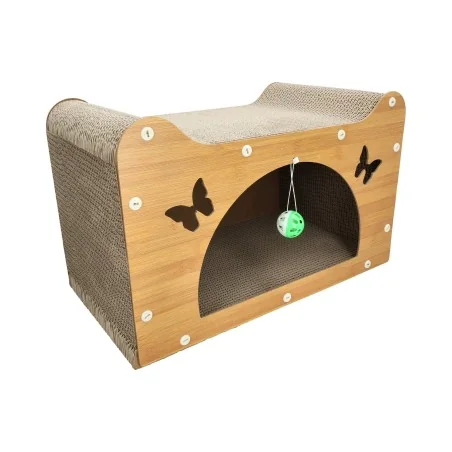 Średniej wielkości półeliptyczna deska do drapania dla kota w kształcie motyla