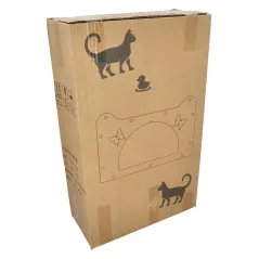 Średniej wielkości półeliptyczna deska do drapania dla kota w kształcie motyla