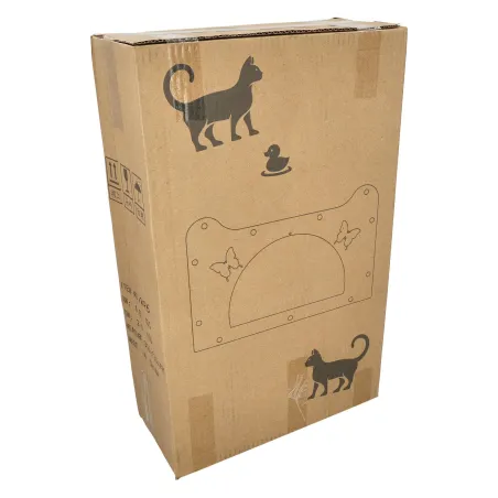 Średniej wielkości półeliptyczna deska do drapania dla kota w kształcie motyla