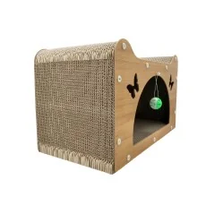 Średniej wielkości półeliptyczna deska do drapania dla kota w kształcie motyla