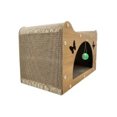 Średniej wielkości półeliptyczna deska do drapania dla kota w kształcie motyla