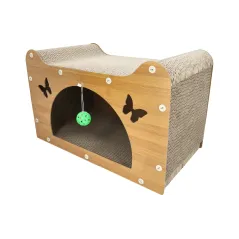 Duża, półeliptyczna deska do drapania dla kota w kształcie motyla