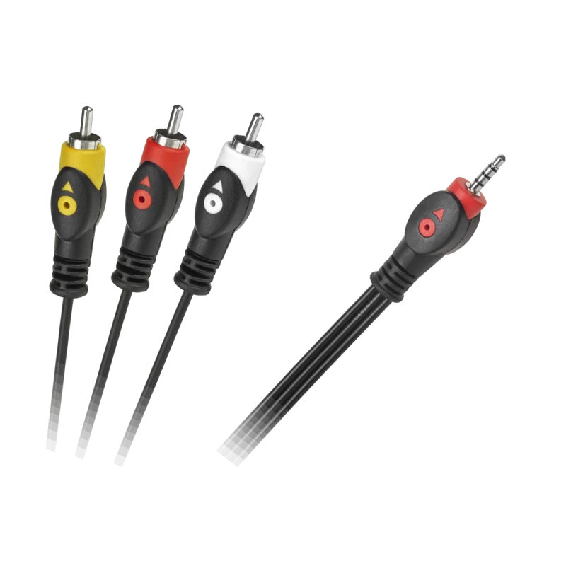 Kabel Jack 3.5 cztero-polowy 3 x RCA 1.5m