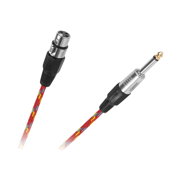 Kabel mikrofonowy gniazdo CANON-wtyk JACK 6.3mm 5m