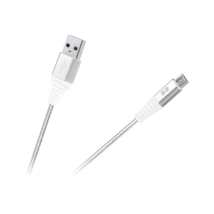 Kabel USB - USB micro REBEL 100 cm biały