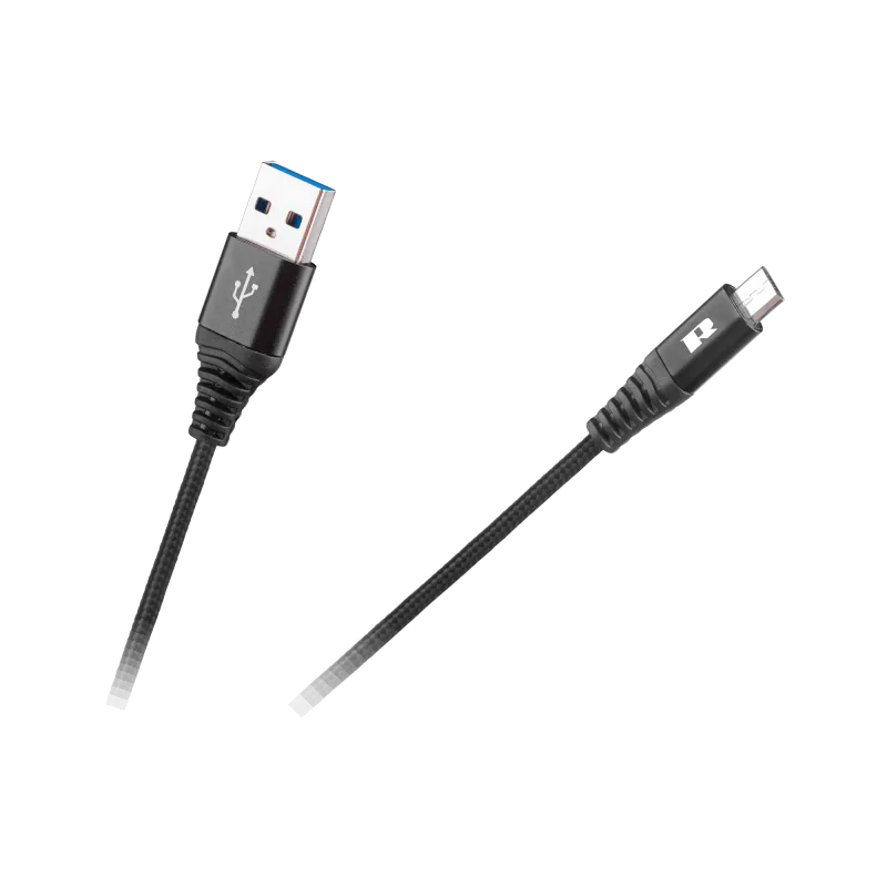 Kabel USB - USB micro REBEL 100 cm czarny