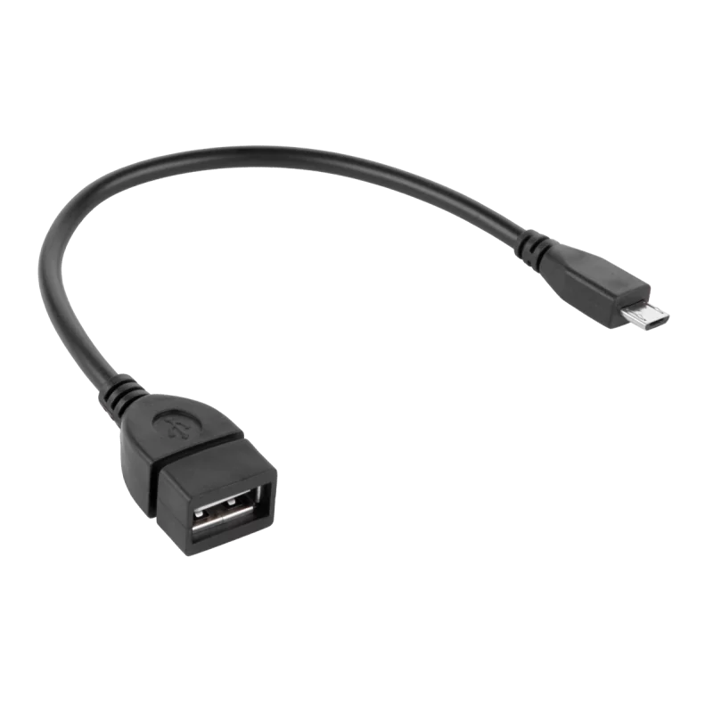 Kabel USB gniazdo A - wtyk micro USB 15cm OTG