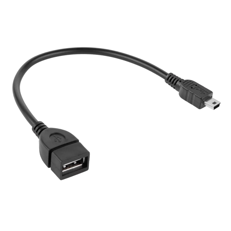 Kabel USB gniazdo A - wtyk mini USB 20cm OTG