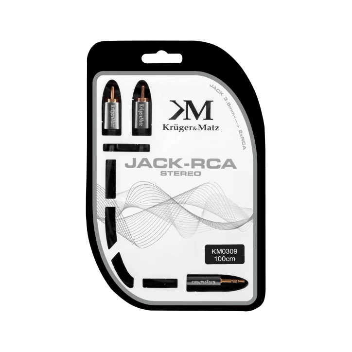 Kabel wtyk jack 3.5 - 2RCA stereo 1.0m Kruger&Matz