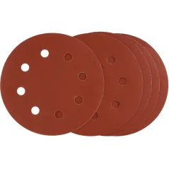 Krążki ścierne 180 mm, P60, na rzep, z 8 otworami, 5 szt.