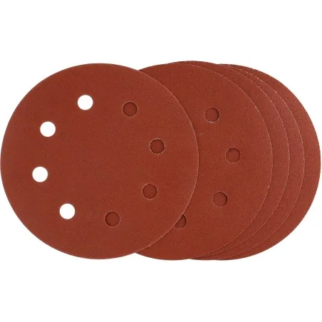 Krążki ścierne 180 mm, P80, na rzep, z 8 otworami, 5 szt.