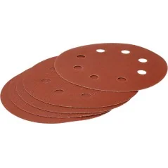 Krążki ścierne 180 mm, P80, na rzep, z 8 otworami, 5 szt.