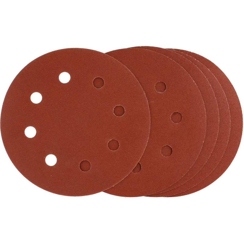 Krążki ścierne 180 mm, P180, na rzep, z 8 otworami, 5 szt.