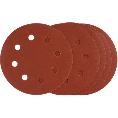 Krążki ścierne 180 mm, P180, na rzep, z 8 otworami, 5 szt.
