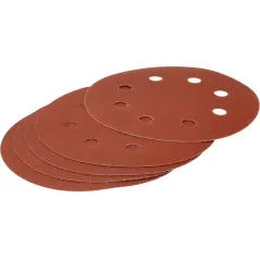 Krążki ścierne 180 mm, P180, na rzep, z 8 otworami, 5 szt.