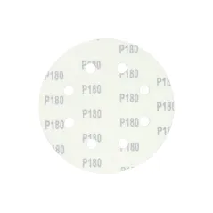 Krążki ścierne 180 mm, P180, na rzep, z 8 otworami, 5 szt.