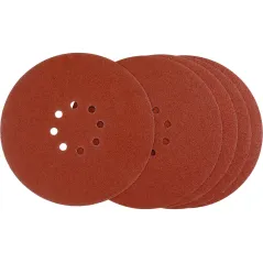 Krążki ścierne 225 mm, P60, na rzep, z 8 otworami, 5 szt.
