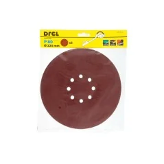 Krążki ścierne 225 mm, P80, na rzep, z 8 otworami, 5 szt.
