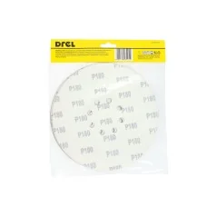 Krążki ścierne 225 mm, P180, na rzep, z 8 otworami, 5 szt. Drel