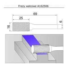 frez 16mm walcowy A162506 Sherman Do stali frezy