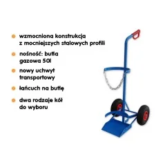 Wózek do butli gazowych 1 butla koła pneumatyczne