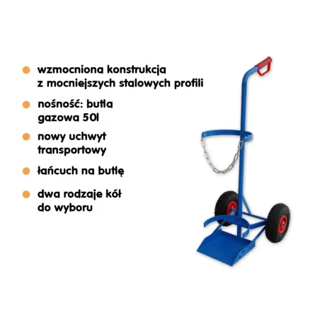 Wózek do butli gazowych 1 butla koła pneumatyczne