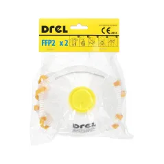 Półmaska przeciwpyłowa z zaworem, FFP2, 2 szt. Drel