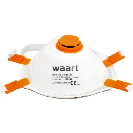 Półmaska przeciwpyłowa z zaworem i silikonowym uszczelnieniem wewnątrz , FFP3, 3 szt.