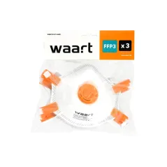 Półmaska przeciwpyłowa z zaworem i silikonowym uszczelnieniem wewnątrz , FFP3, 3 szt., waart